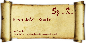 Szvatkó Kevin névjegykártya